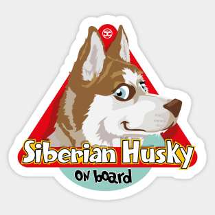 Siberian Husky On Board - Red Sticker